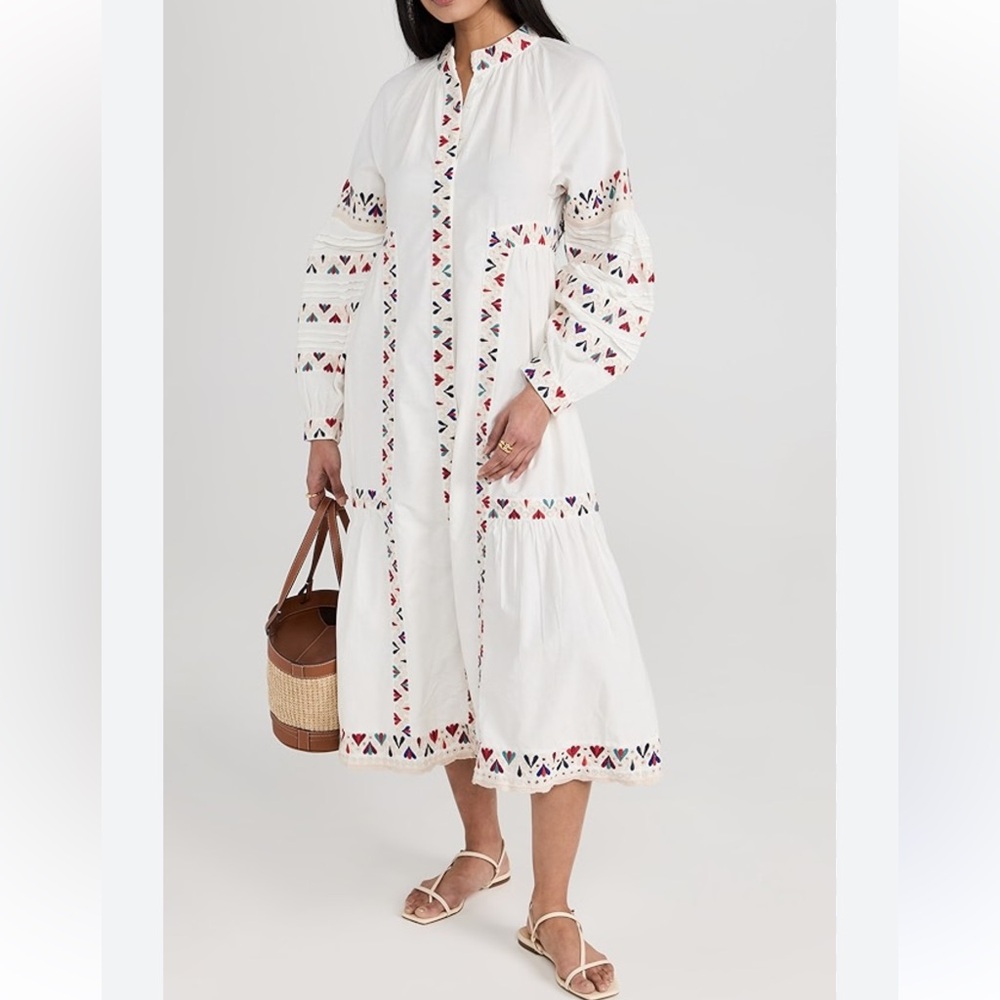 SEA NY  Alicia Embroidered dress in cream